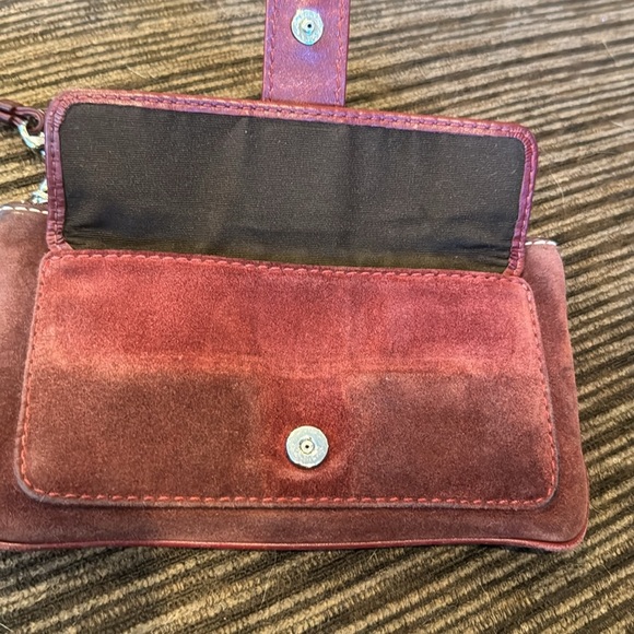 Coach  burgundy Coach Buckle Wristlet - Picture 3 of 6